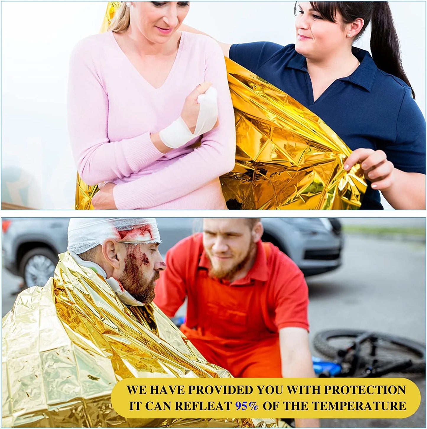 30 PCS Set 130*210cm Outdoor Emergency Gold-Sliver Survival Blanket 5-30pcWaterproof First Aid Rescue Curtain Foil Thermal Military Blanket