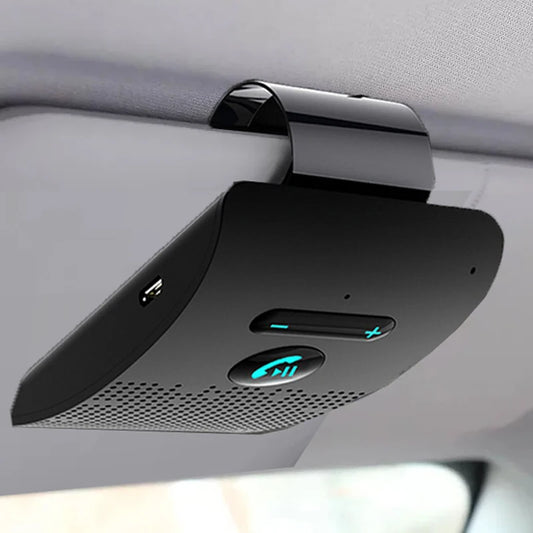 NEW Arrivals Bluetooth 5.0 Handsfree Car Kit Hi-Fi Speaker 2W Wireless Audio Receiver MP3 Music Player Noise Cancelling Sun Visor Clip