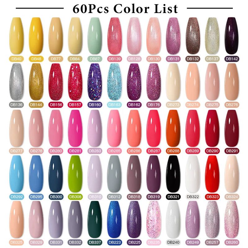 NEW Arrivals 24/40.120PCS Set Colors Gel Nail Polish Set Semi Permanent Hybrid Gel Varnish Set Base Top Coat Soak Off UV LED Nail Gel Kits Manicure Pedicure Accessories Nail Care Tools Sets Cosmetic Supplies