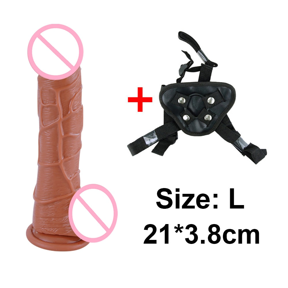 Harness Women Panties Realistic Penis Cock Strap-On Strapon Dildo With Suction Cup Dildo Belt Harness Sex Toys for Lesbian