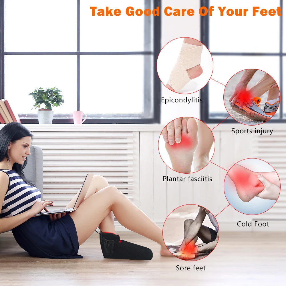 2 PCS Set New Red & Infrared Light Feet Shoes Wraps Toes & Ankle Knees with Controller Led Near Infrared Light Boots for Plantar Fasciitis Treatment Pain Relief Therapy