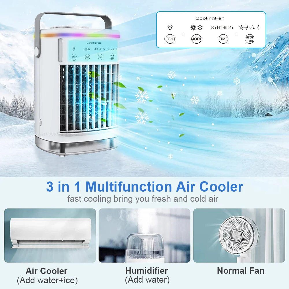 Mini Portable Air Conditioner / Air Cooler / USB Fan 700ml Ice Water / Air Cooling Fan With Humidifier