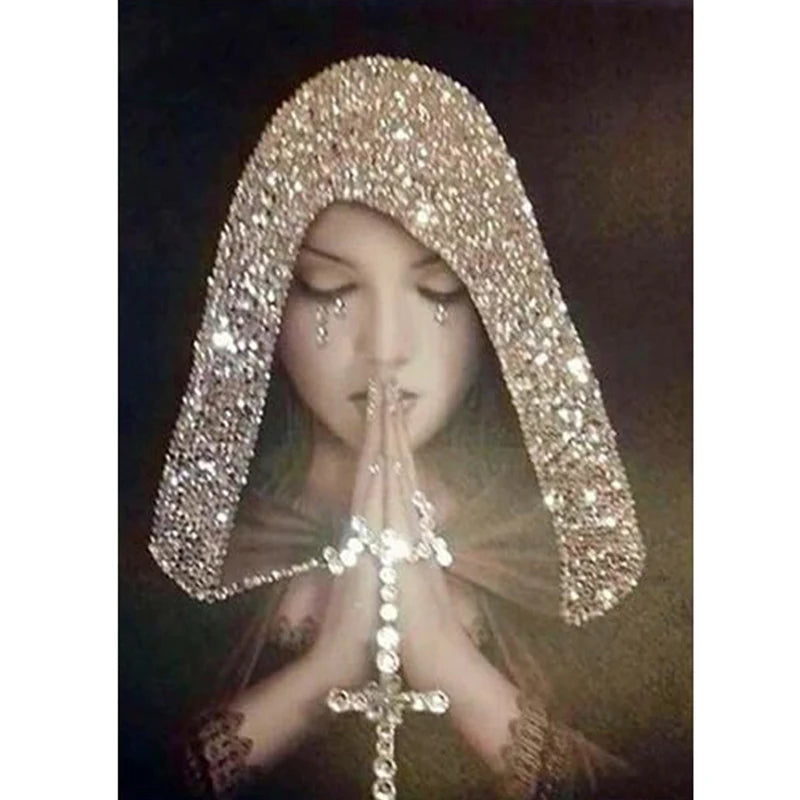 Holly Mary 5D Diamond Paintings Religious Beauties Full Diamond Art Embroidery Living Room Office Home Decor Diy Diamond Cross Stitch Kits