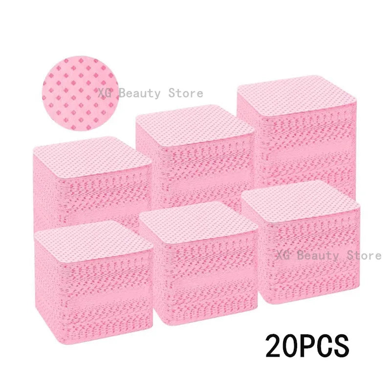 1000 PCS Set White/Pink Color  Lint-Free Nail Wipes Gel Cleansing Tissues Aluminum-Free Nail Polish Remover Pads for Nail Beauty Cleaning Care Tool