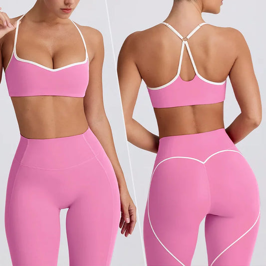 NEW Arrivals 2 PCS Set 5 Colors Tracksuit Women Yoga Set Nude Feeling Workout Set Gym Clothes Push Up Fitness Running Sportwear Sport  Girls Bra Leggings Suit