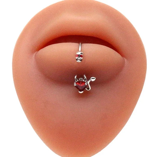 NEW!!!!  Punk 10mm Skull Zircon Lip Rings Labret Piercing Ear Nose Hoops Unisex Women Septum Piercing Body Jewelry Fashion Supplies