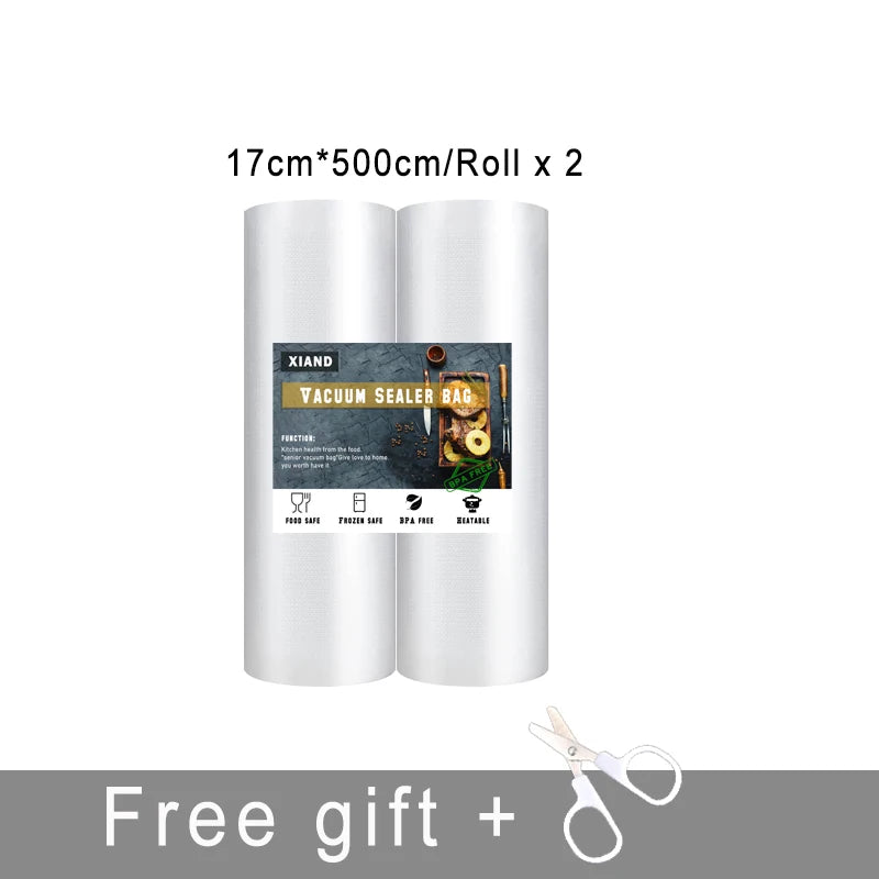 2 Rolls /Lot Kitchen Food Vacuum Bag Storage Bags for Vacuum Sealer Food Keep 12/15/17/20/22/25/28/30cm*500cm Kitchen Accessories