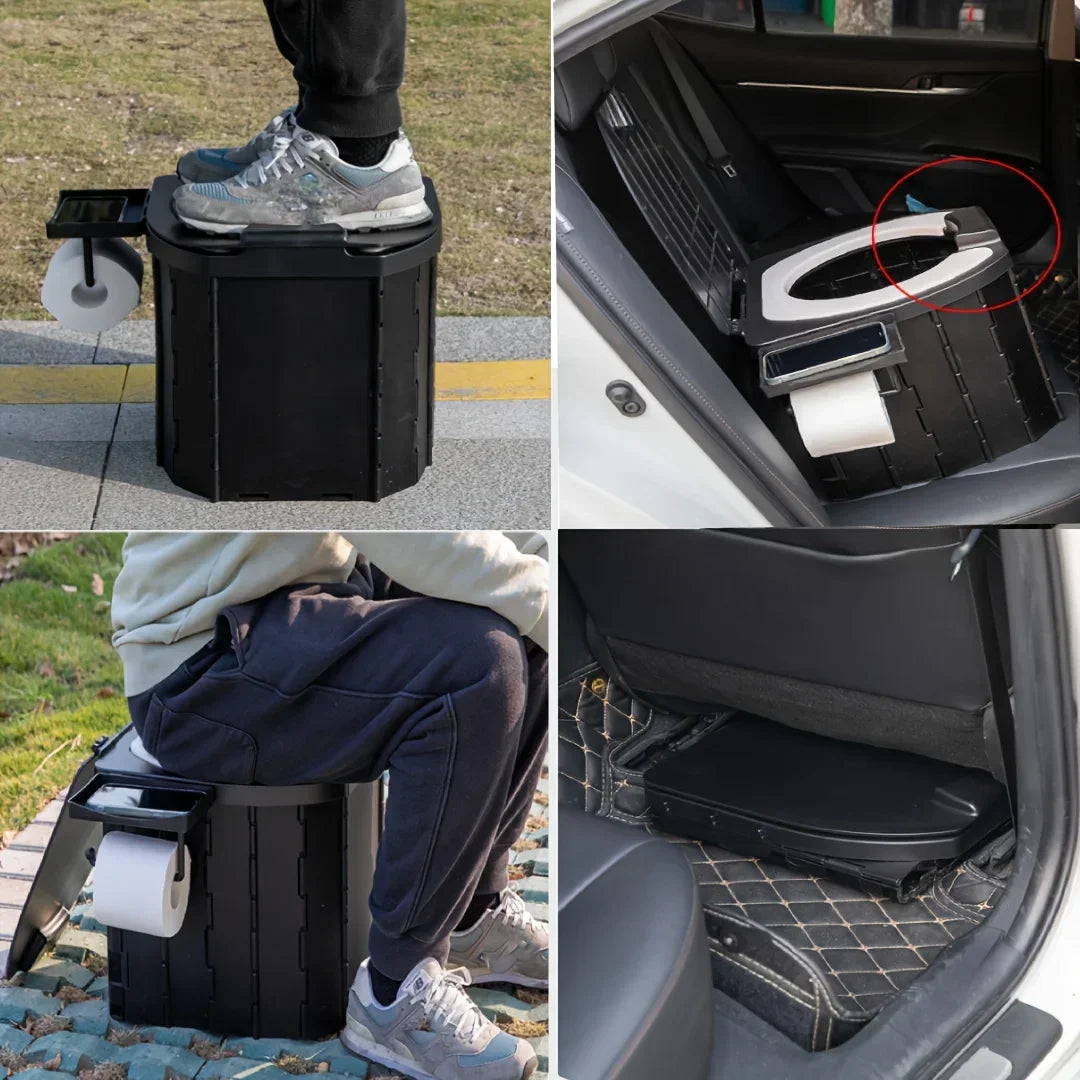 Folding Toilet Outdoor Camping Portable Collapsible Anti-Odor Storage Box Car Toilet Adult Travel Emergency Toilet