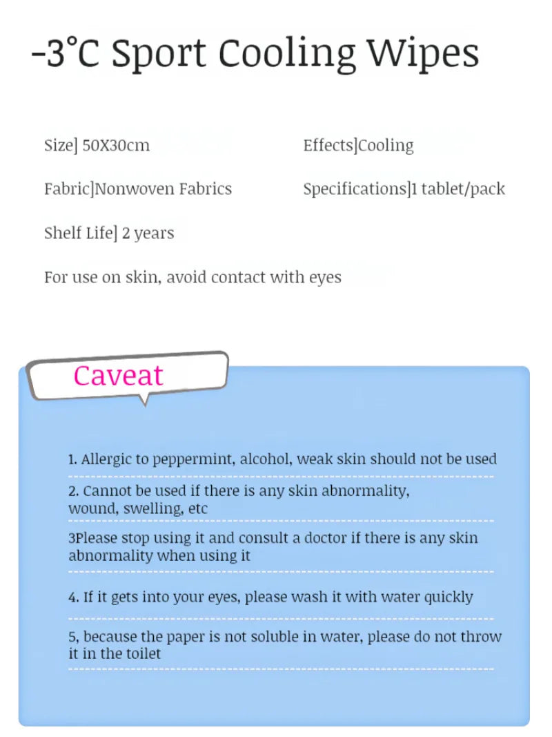 1/5/10/20/30/50 PCS Set Korean Extra Large Cooling Wet Towels Instant Ice Cold Refreshing Summer Portable Oversized Sweat Wipes for Adult Sports Cycling Running Outdoor Driving Hiking