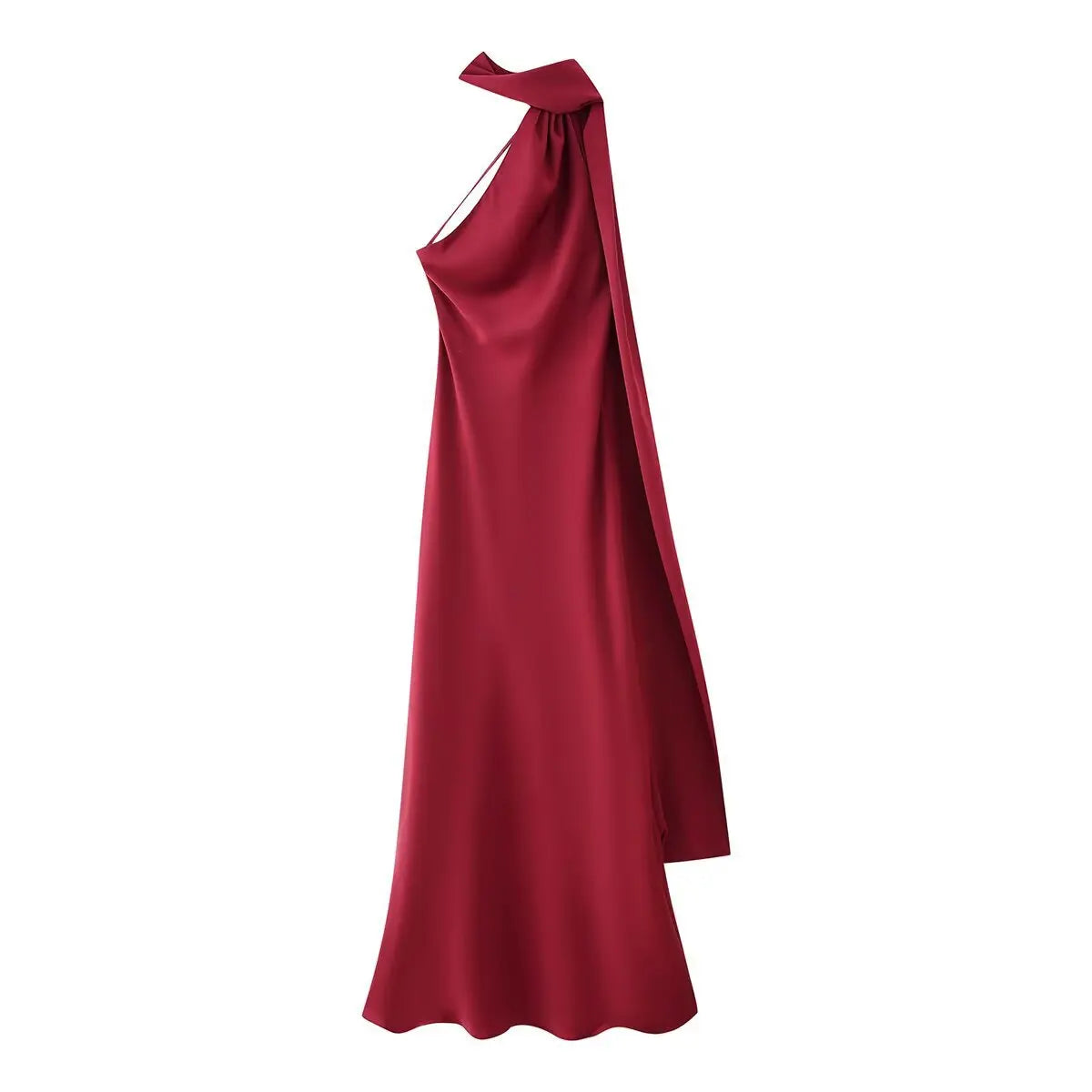 Luxury Satin Ribbon Halter Long Dresses 15 Colors S-XL UK Size Women's Backless Formal Maxi Dress Evening Wedding Guest Red Carpet Business Party Summer Graduation New Arrivals