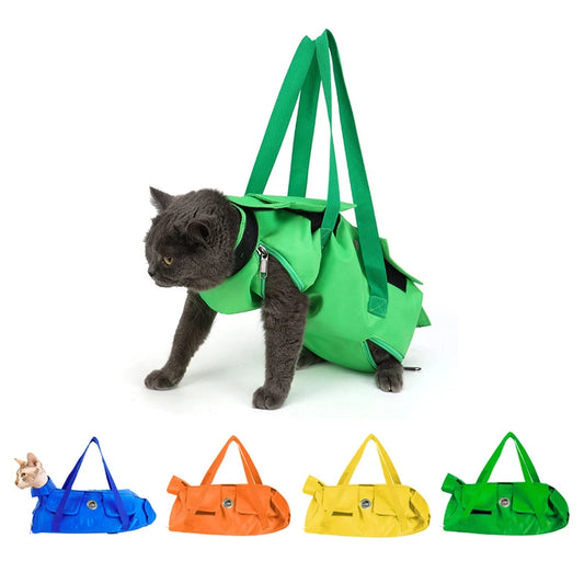 Multifunctional Pet Bag Breathable Cat Double Shoulder Portable Cat Bag Anti-Scratch Bite Fixed Cat Bag Injection Bags Foldable