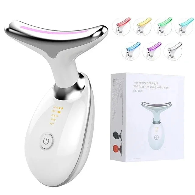 NEW 7 Colors Electric Neck Face Anti Wrinkle Facial Massager Neck Face Beauty Device Skin Tighten Facial Lift Device Reduce Double Chin Skin Care Tool Ladies Beauty Salon Spa Supplies