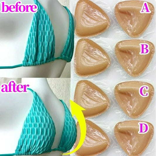 Thicken Chest Push Up Sticky Bra Double Sided Women Swimsuit Bikini Removeable Silicone Self-adhesive Cup Enhancer Chest Pad