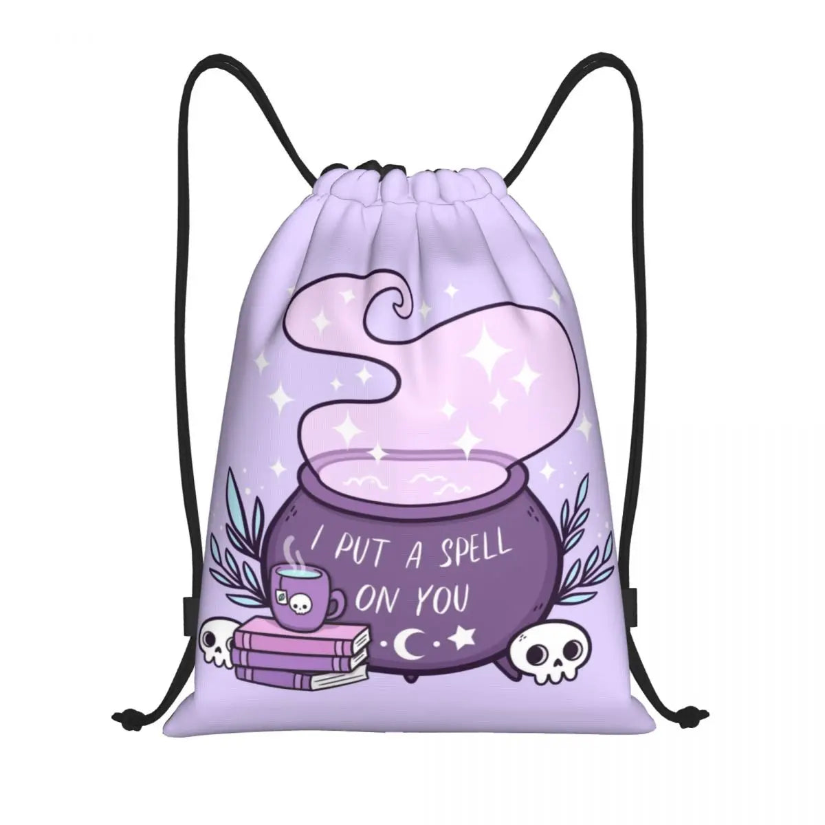 Raven Rage Halloween Gothic Crow Drawstring Backpack Bag for Women Men Halloween Witch Gothic Scary Crow Training Backpack