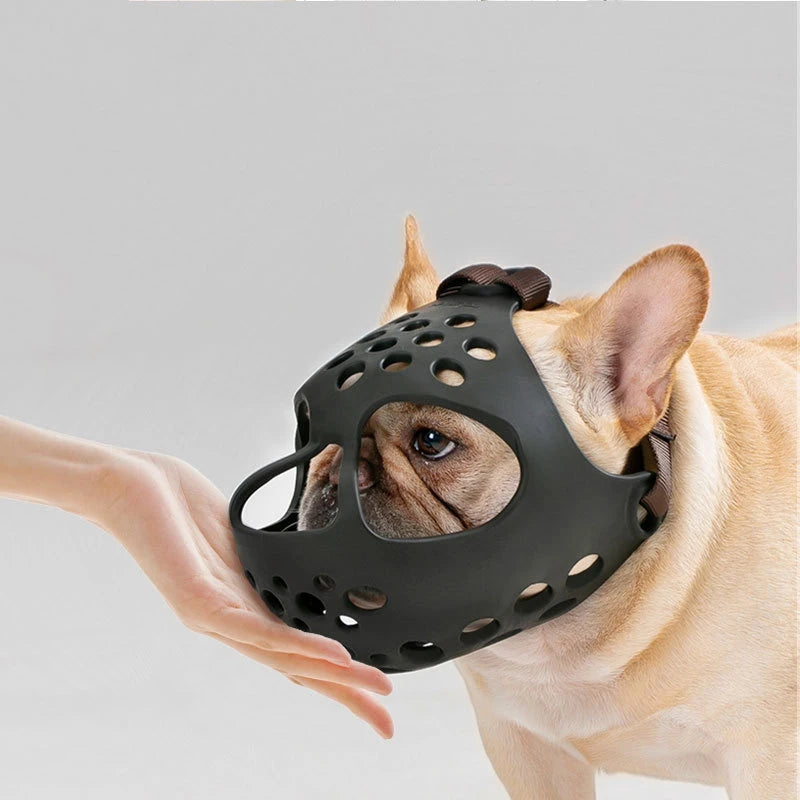 Short Snout Dog Muzzles Anti-Biting Breathable Mouth Mask for Bulldog Flat-Faced Dogs Muzzle Mask Outdoor Dog Accessories