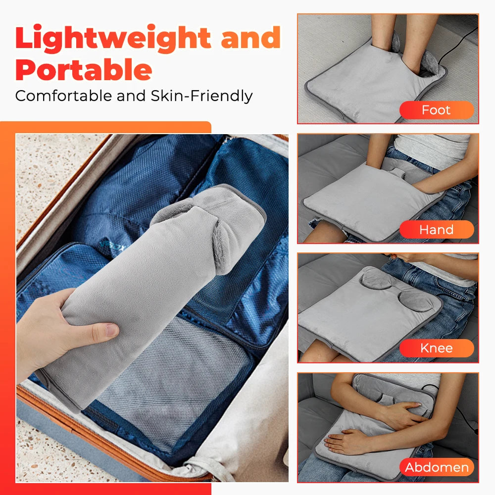 NEW Arrivals Electric Foot Warmer Heater 4 Levels Temperature Heating Timer Pad Washable Winter Warm Foot for Home Bedroom Feet Warmer