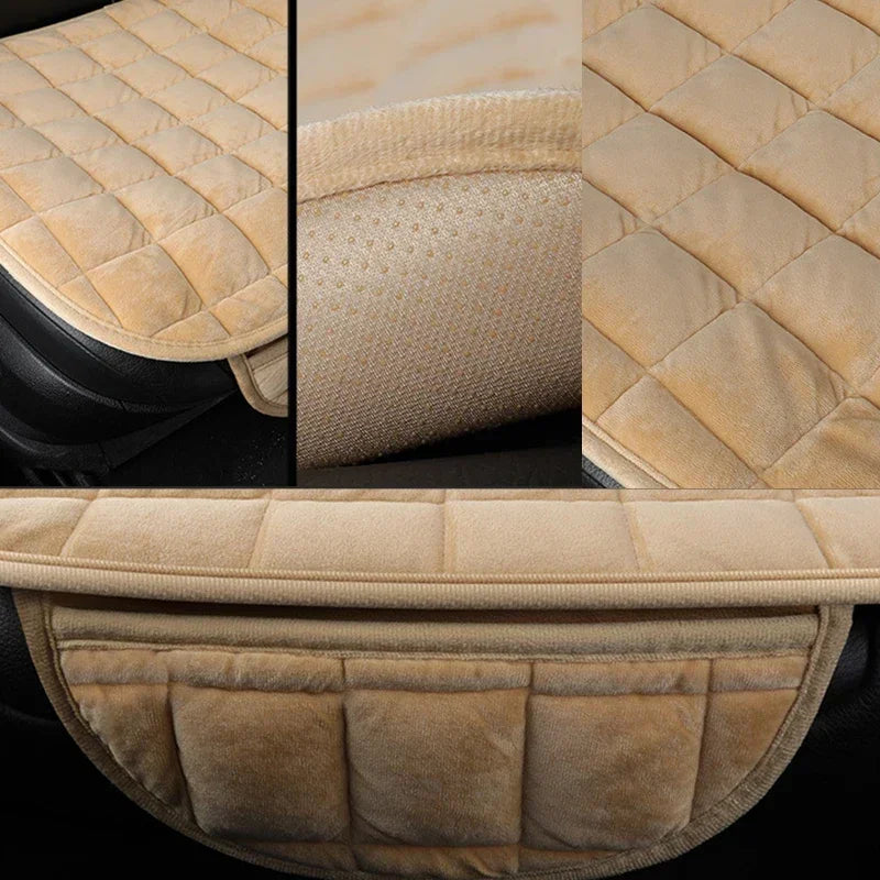 NEW Arrivals 6 Colors Universal Autumn Winter Warm Car Seat Cover Cushion with Case for Mobile Phone Wallet Holder Anti-Slip Front Chair Seat Breathable Pad Car Seat Protector Seat Covers for Cars