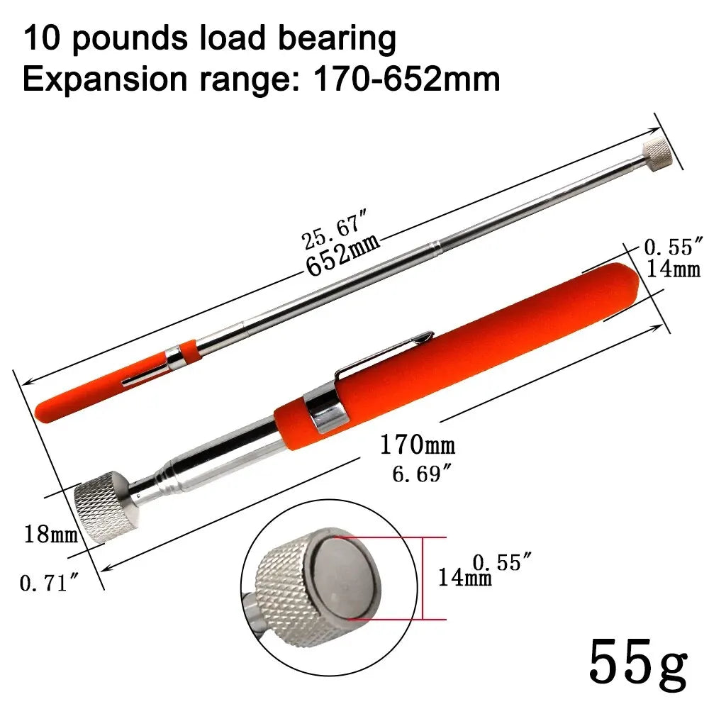 NEW Arrivals Magnetic Retractable Pickup Suction Iron Rod Portable Multifunctional Extractor Pen Clip Automotive Car Motorcycles Repair Tools