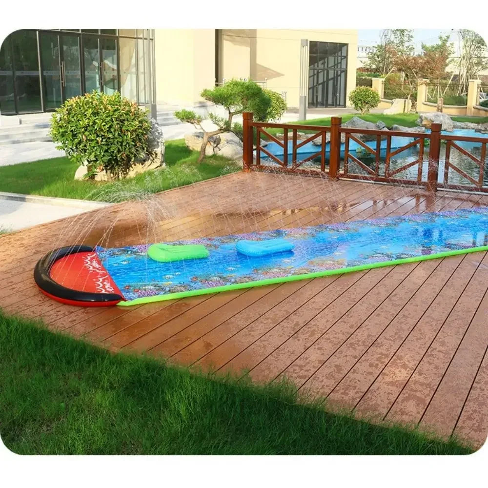 NEW Arrivals Summer Adults/Children's Inflatable Water Slide Outdoor Backyard Water Toys Game Swimming Pool Water Slide Parent-Child Outdoor Surfing Games Sports Supplies