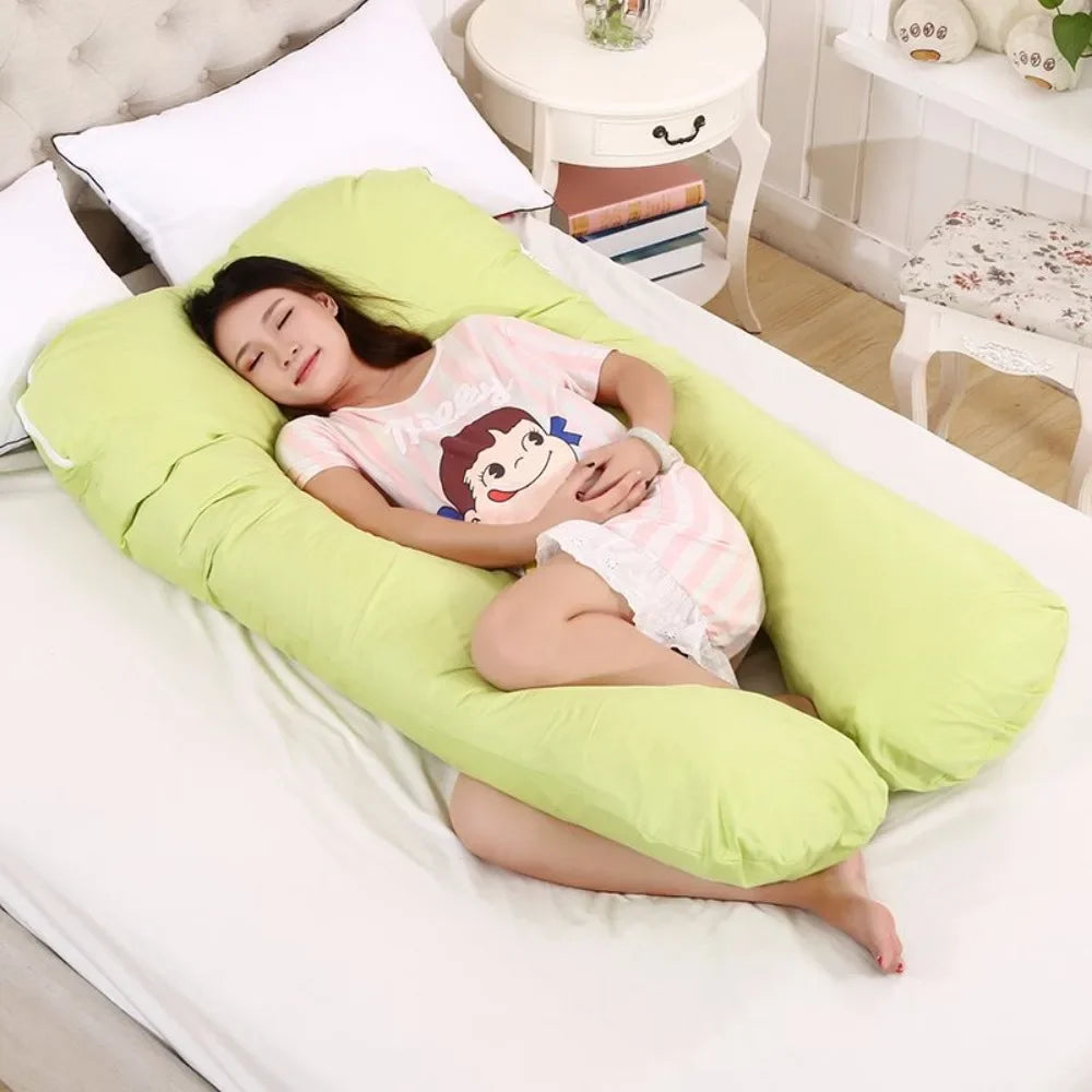 NEW Pregnant Women Sleeping Support Pillow Cotton Pillowcase U Shape Maternity Pillows Pregnancy Side Sleeper Bedding No Filler Women Pregnancy Supplies