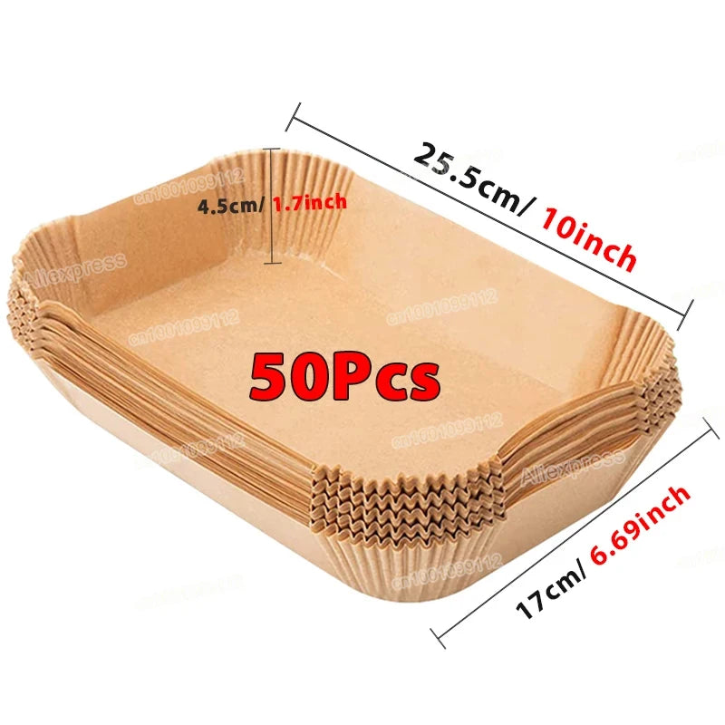 NEW Arrivals 100PCS Set Air Fryer Disposable Paper Non-Stick Air Fryer Baking Paper Plates Round Air-Fryer Paper Liners Paper Kitchen Accessories
