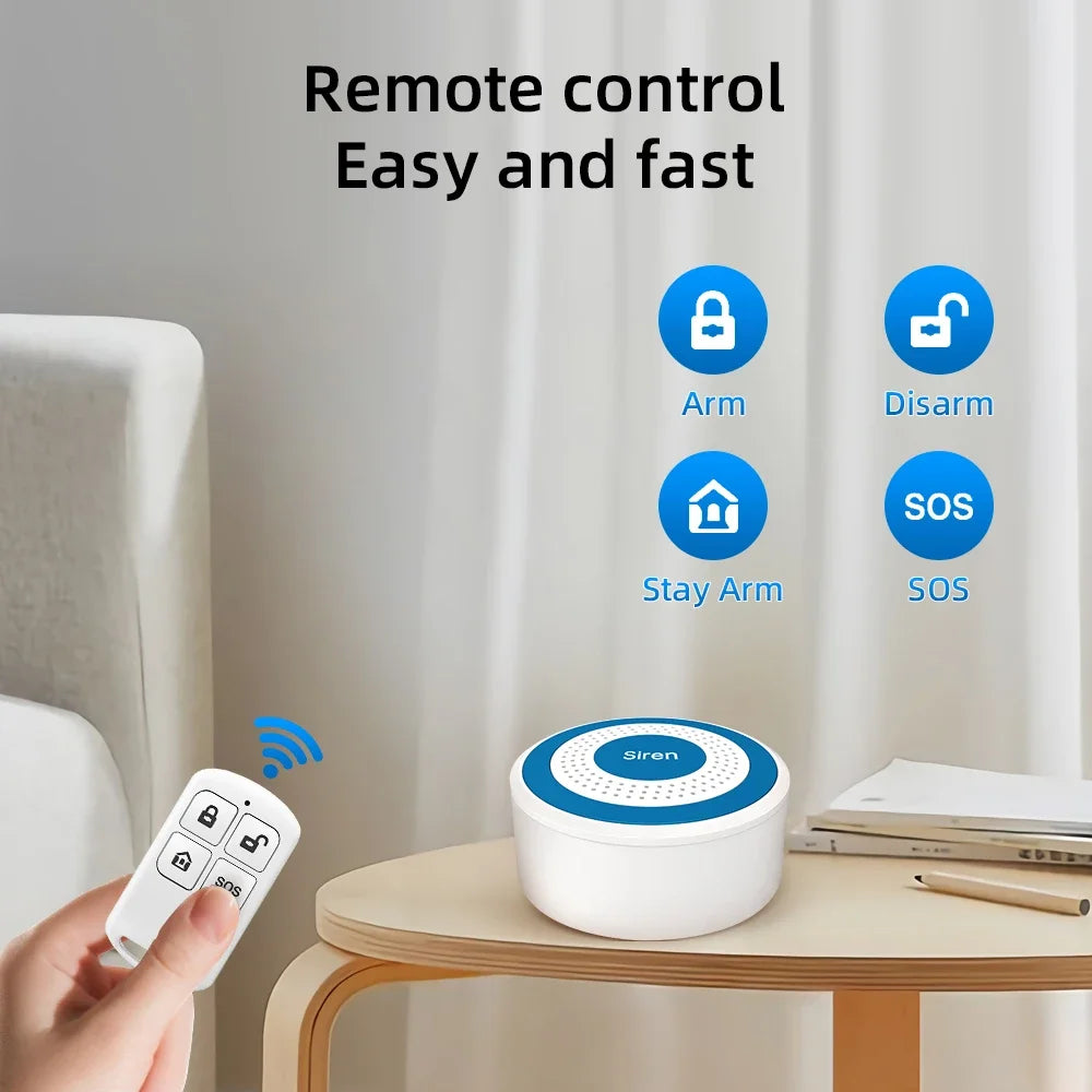 NEW Arrivals Mini Alarm Siren Wireless 433MHz Sound & Light Indoor Strobe Siren High Decibel Horn Siren For Home Security Alarm System