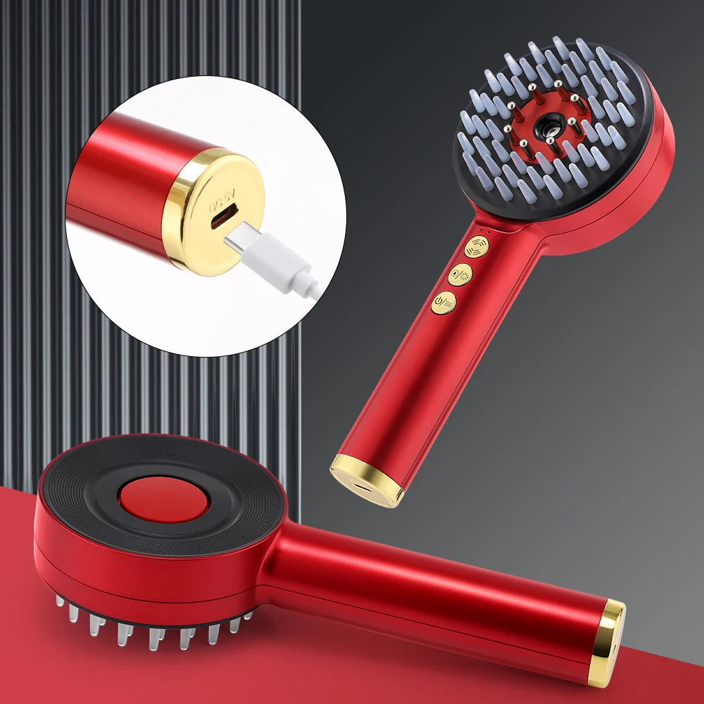NEW Arrivals EMS Electric Massage Comb Vibration Red Blue Light Therapy Hair Growth Massage Scalp Brush Anti Hair Loss Nano Spray Hair Care Supplies