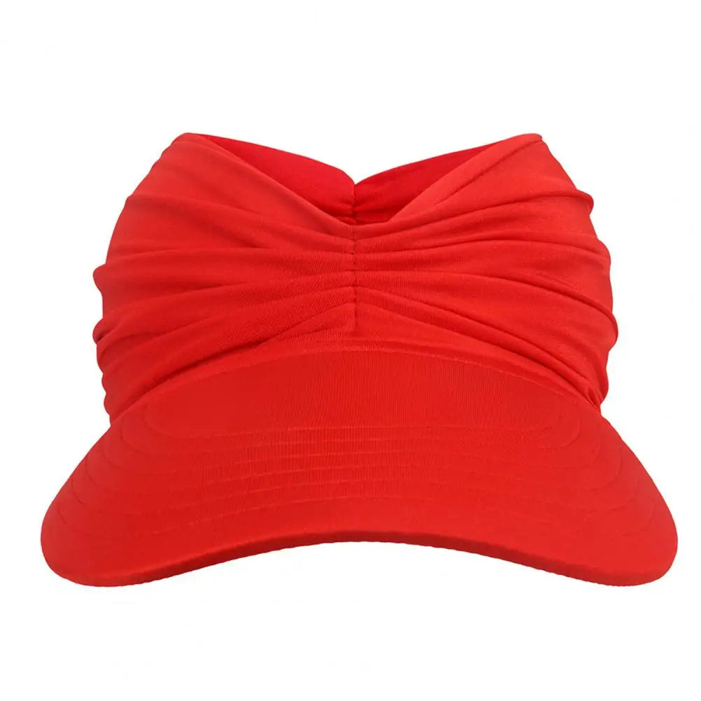 NEW Arrivals 13 Colors Women Female Sun Hat Pleats Sun Foldable Solid Color Wide Brim Anti Sun Cap Sweat Absorb High Stretch Summer Beach Swimming Accessories Girls Ladies Summer Casual Apparel Supplies