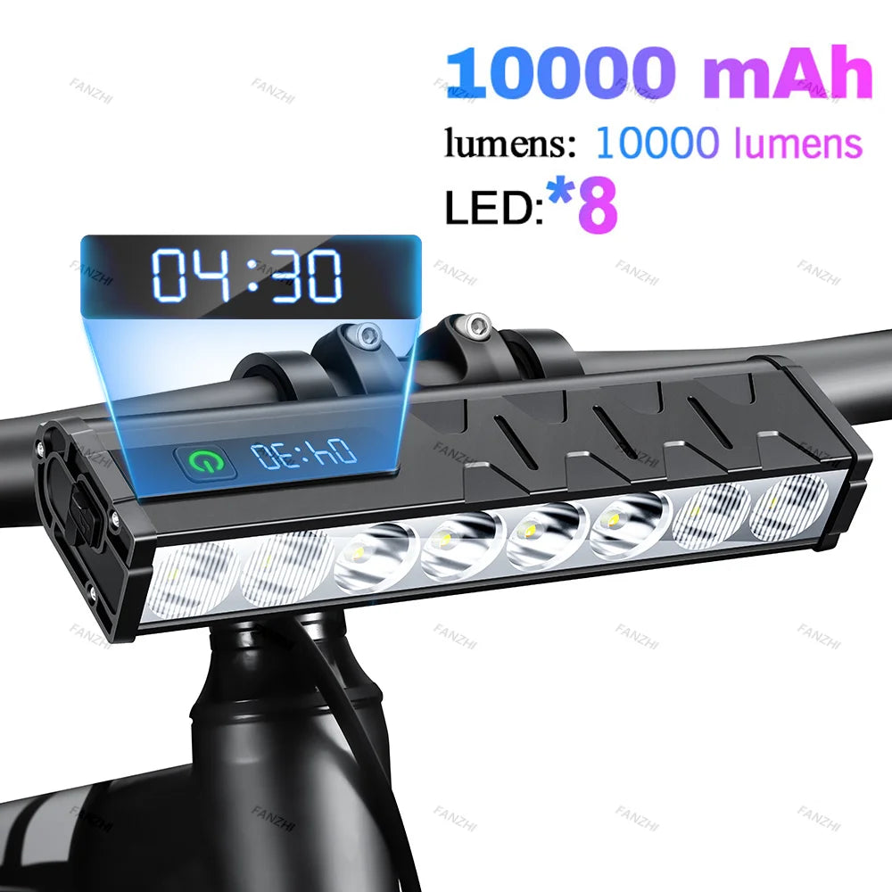 NEW Arrivals Powerful Set Bicycle Light Front 10000 Lumen Bike Light 10000mAh Waterproof Flashlight USB Charging MTB Road Cycling Lamp Accessories