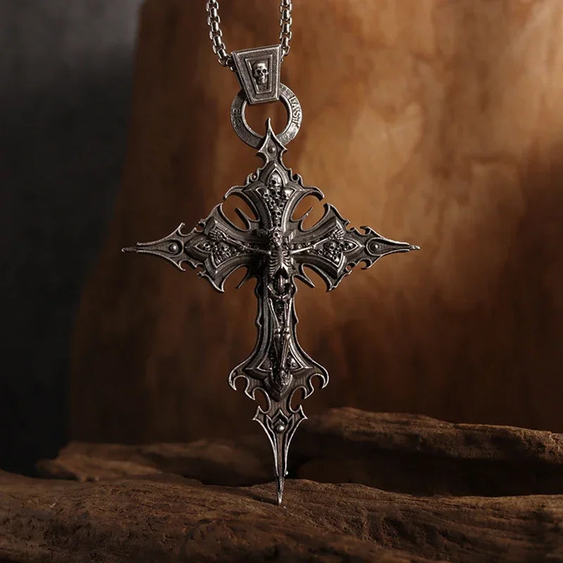 26 Types Gothic Hell\'s Grim Reaper Scythe Pendant Mystical Demon Skull Necklace Men\'s Motorcycle Punk Rock Halloween Jewelry