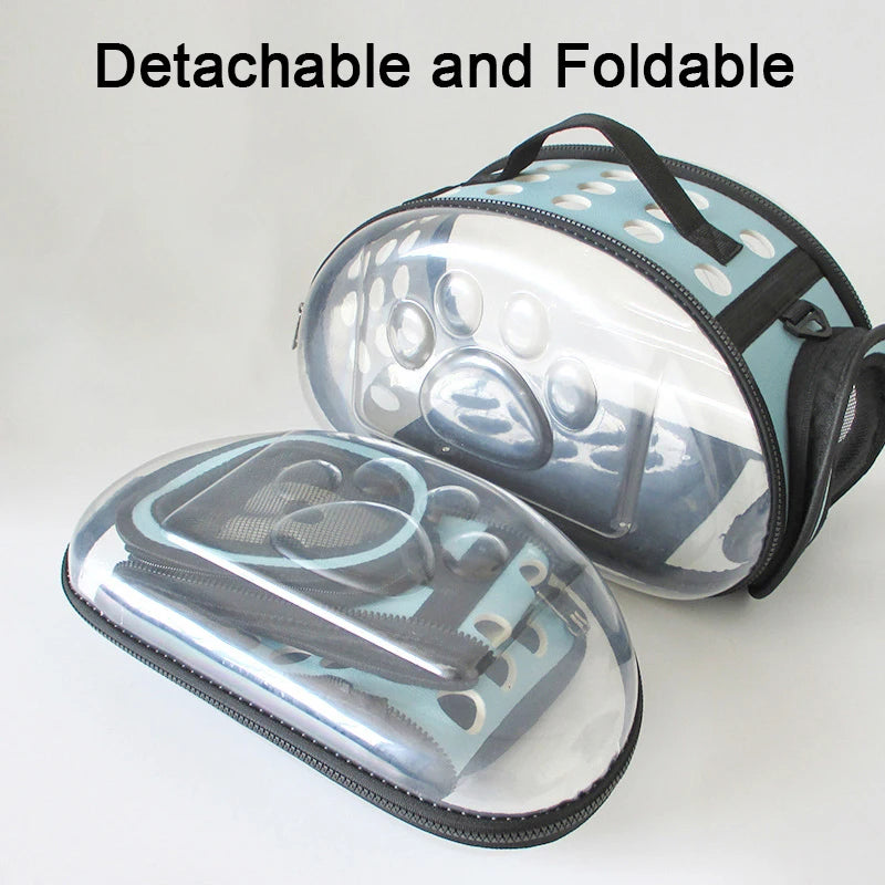 Transparent Foldable Outdoor Pet Travel Carrier Bag Portable Foldable Transparent Handbag Carrier Shoulder Travel Bag Carrier