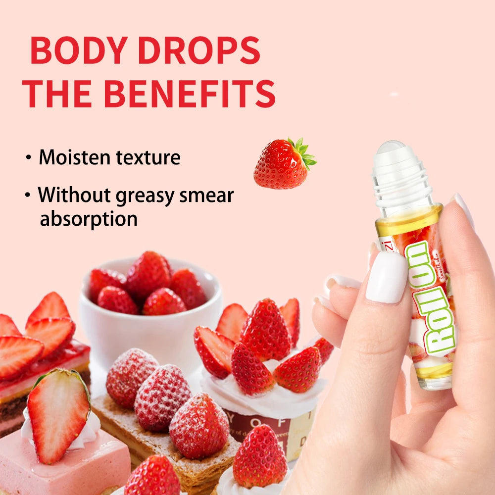 3 PCS Set Strawberry Set Includes 30 ml/1 FL OZ Body Drops and 2 oz/57 g or 8 OZ Body Glaze, Plus a Complimentary 5 ml/0.17 g Roll-On Skin Care Sets Korean Products