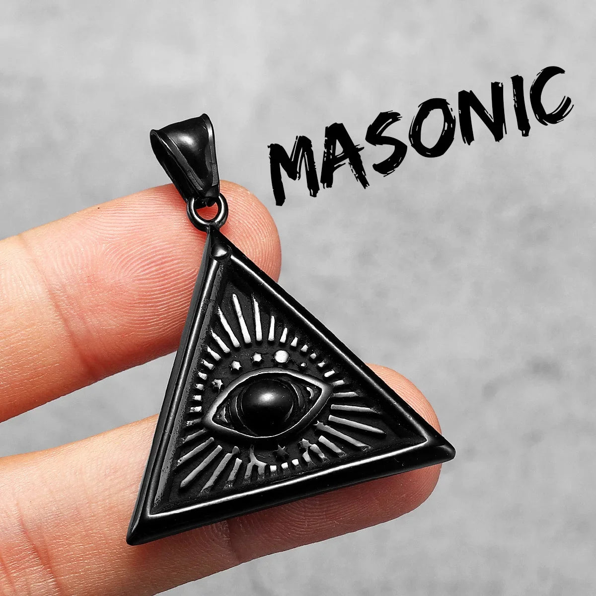 Masonic Illuminati Eye Amulet Men Necklaces Stainless Steel Pendants Chains Women Jewelry Cool Male Accessories Gifts