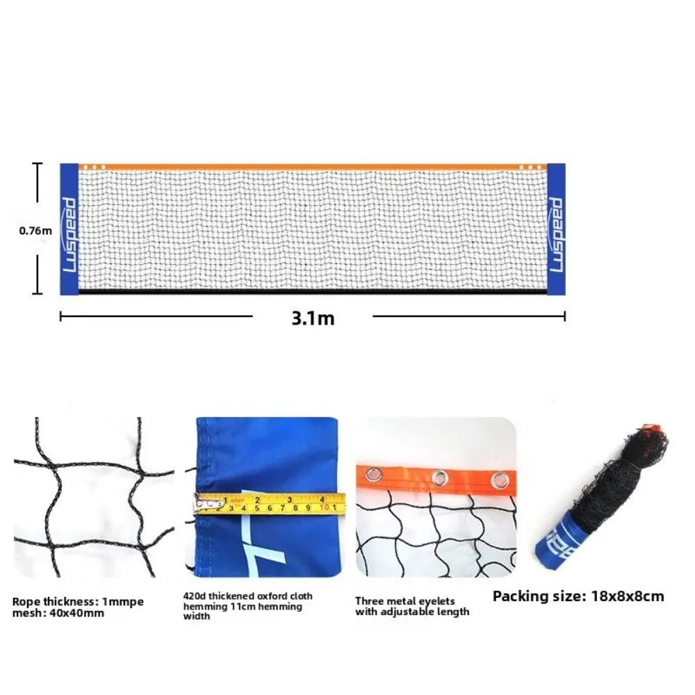 Creative Badminton Tennis Standard Net 3.1 Meters Standard Badminton Net Fine Mesh Simple Sport Equipment Indoor Outdoor