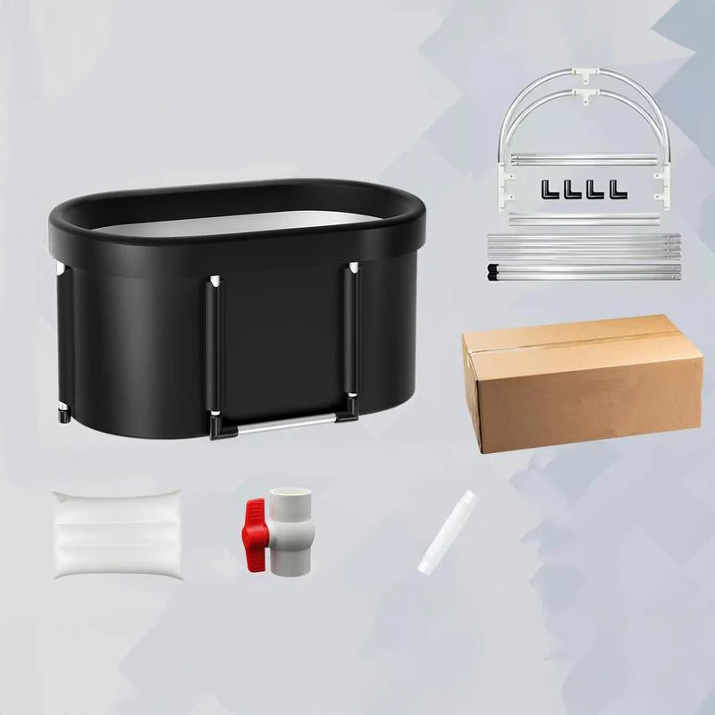 Full Set Large Capacity Portable Foldable Ice Bath Tub for Athletes Multiple Layered Portable Outdoor Cold Plunge Tub for Recovery, Cold Plunge Full Body Therapy Treatment