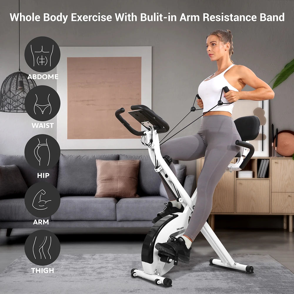 Indoor Bike Heart Rate Detection Digital Display 16-speed Power Adjustable 3 in 1 Fitness Exercise Bikes