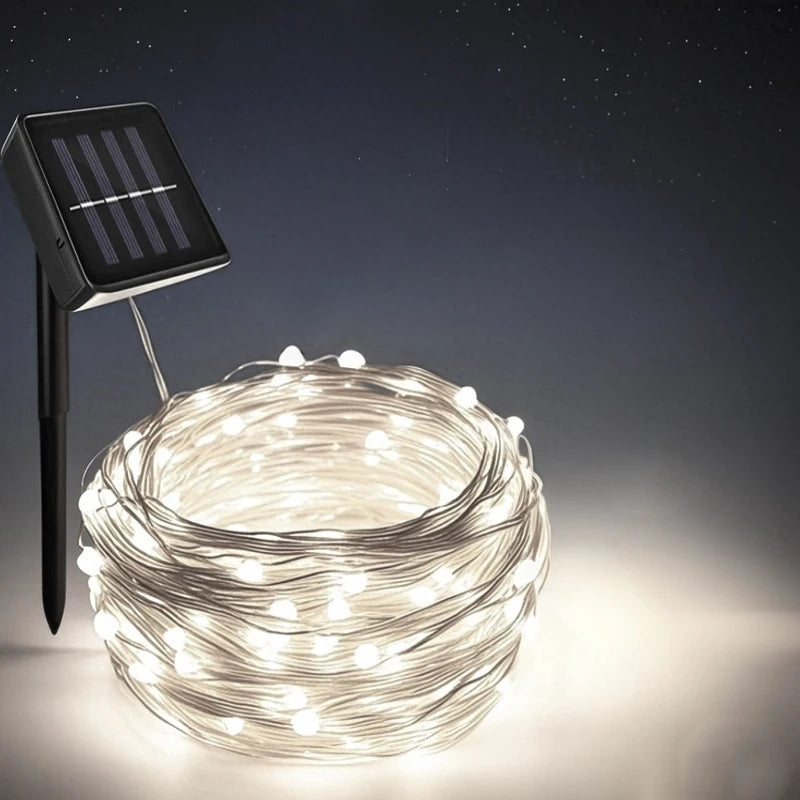 2 PCS Set 30M 300 Led Solar Lights Outdoor Dusk to Dawn Solar Fairy Lights Waterproof 8 Modes Solar Christmas Lights for Outside Patio Garden Gazebo Decoration Lighting Accessories