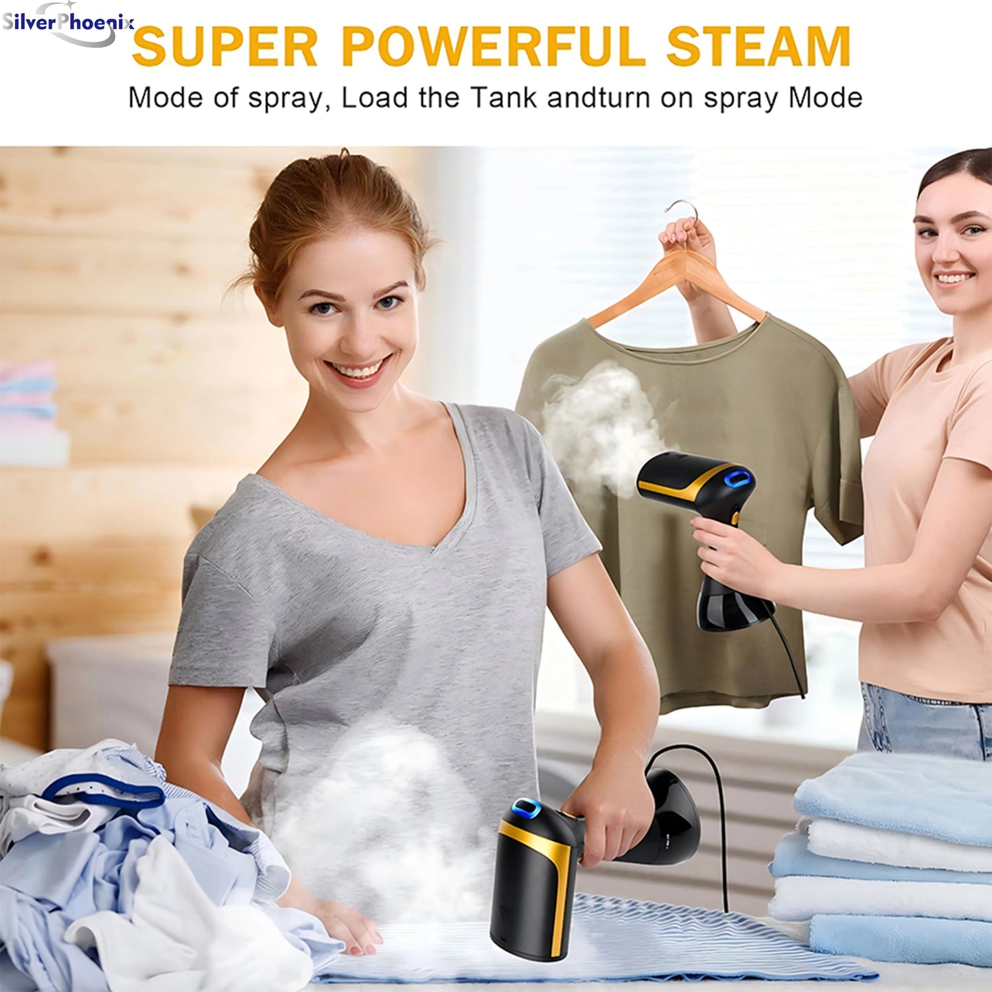 Portable Handheld Garment Steamer - 1500W Powerful Clothes Wrinkle Remover, Fast Preheating, Removable Water Tank, - Black Travel Hotels Business Trip Clothing Apparel Accessories