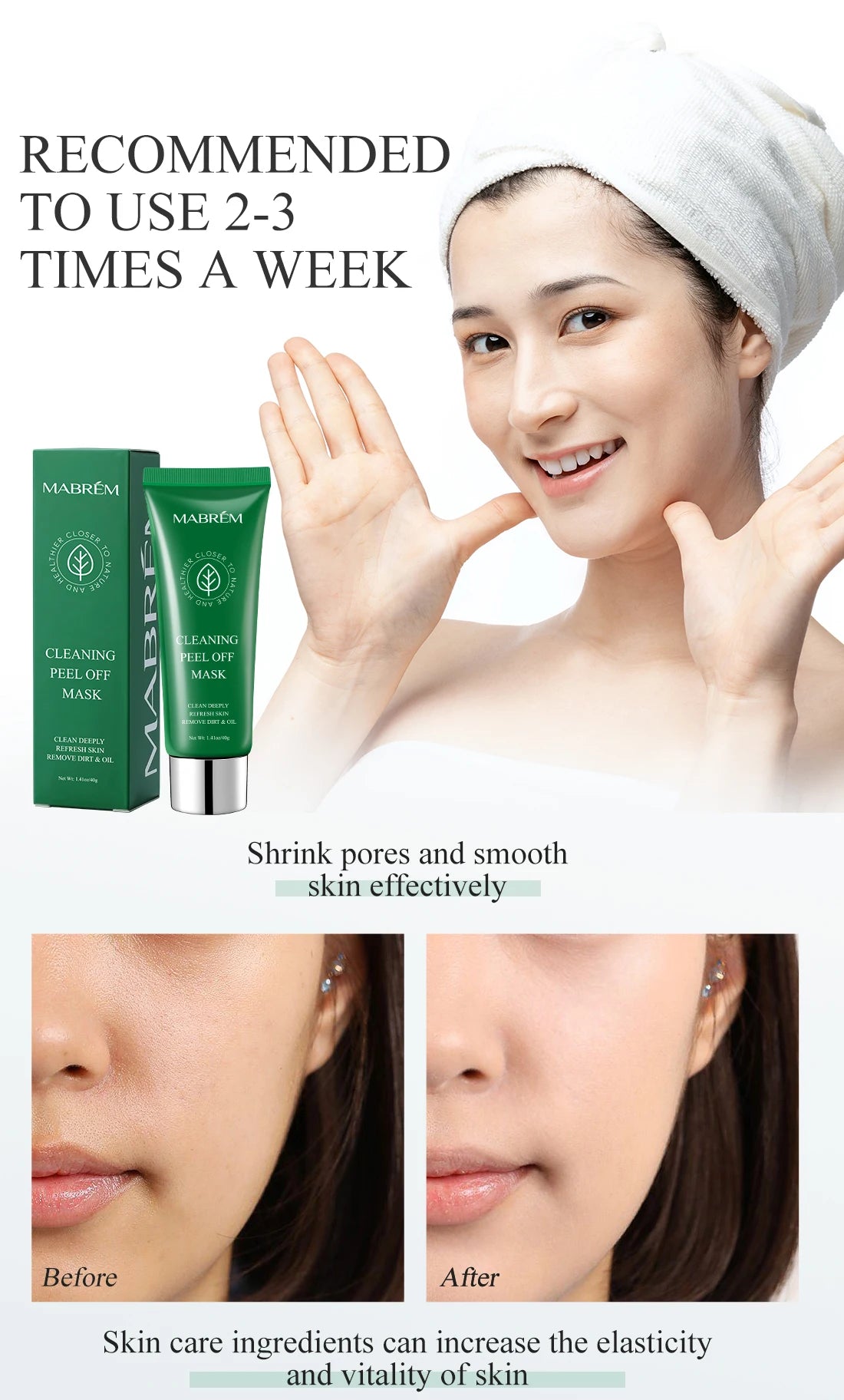 1/3/5/10 PCS Set Deep Cleansing Korean Mask Blackhead Remover Tear Pull Face Masks Moisturizing Oil Control Shrink Pore Improve Rough Skin Mud Mask