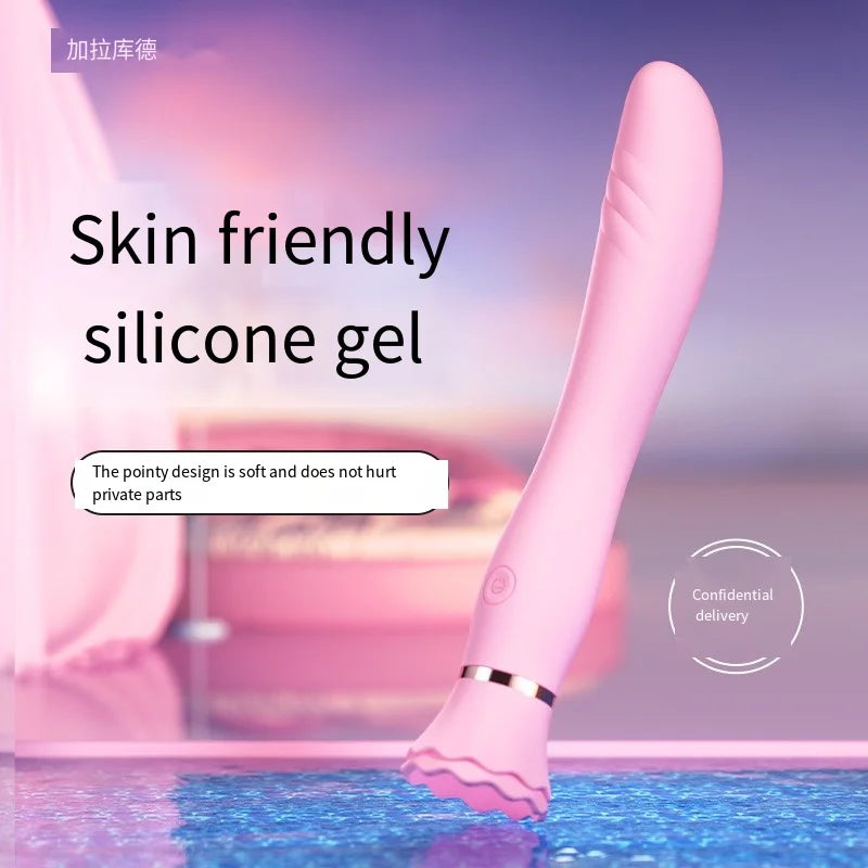 Ballet Heating Vibrator AV Vibrator with Suction Cup Soft Bending Female Masturbate