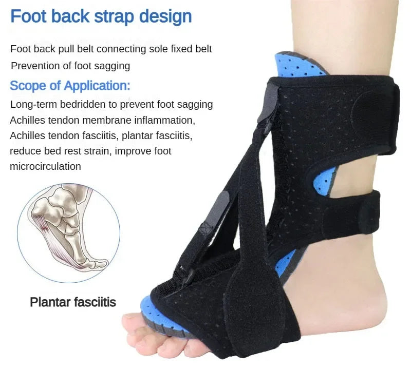 5 Colors Adjustable Night Splint For Plantar Fasciitis Pain Relief Soft Foot Drop Brace Sleeping Achilles Tendon Stretcher Boot Nighttime Orthopedic Brace Health Care Accessories