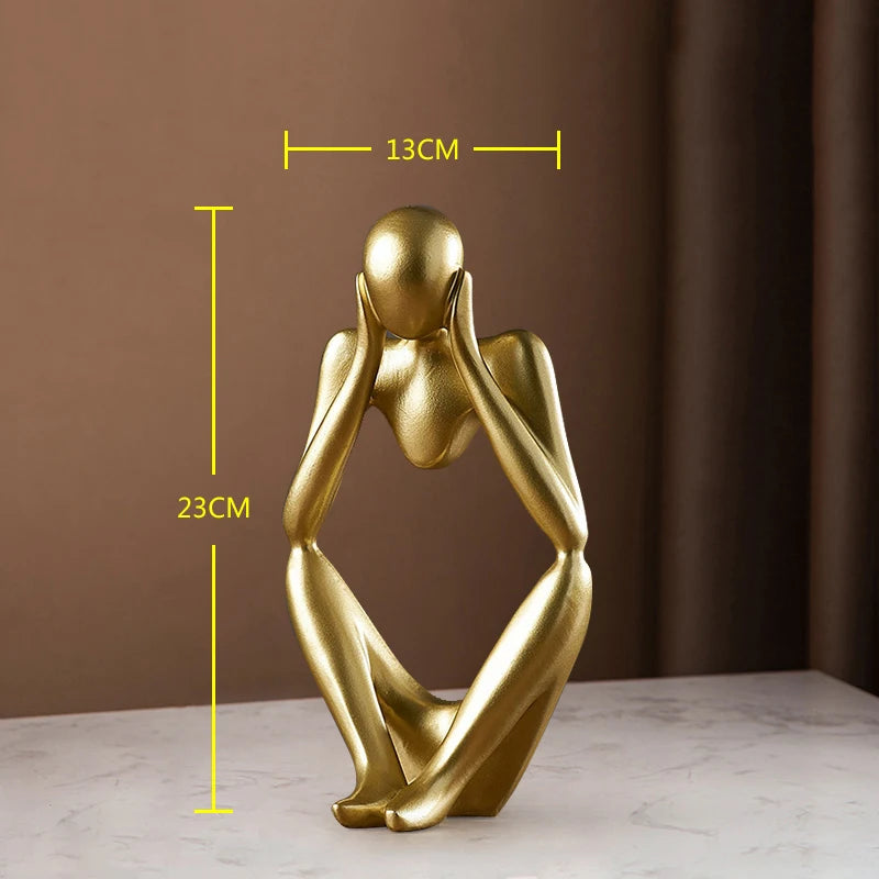 Home Decoration Luxury Accessories Feng Shui Gold Statuette Study Desk Ornaments Luxury Living Room Decoration Figurines Interior