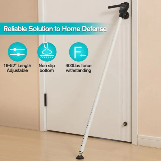 NEW Arrivals Sliding Door Stopper Jammer and Telescoping Security Bar 19-52 Inch Adjustable Length 400 LBS Force Anti-Slip Base for Home Office Hotel Security Supplies