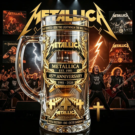METALLICA Metal Band Rock Lovers  Peripheral Collection Glass Beer Mug, Collection-Grade Ornament for Home Drinkware Decoration Bar Pubs Night Club Barware Accessories