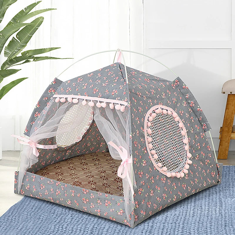 Cat Tent Bed Pet Products The General Teepee Closed Cozy Hammock with Floors Cat House Pet Small Dog House Accessories Products