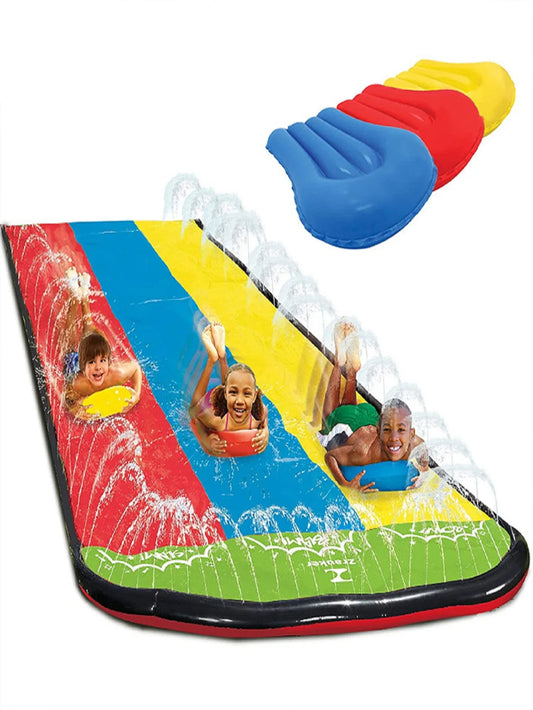 NEW Arrivals Children's Grassland, Three Person Water Slide, Children's Home Outdoor Equipment, Inflatable Water Play Toys, Lawn Spray, PVC Water Summer Water Games