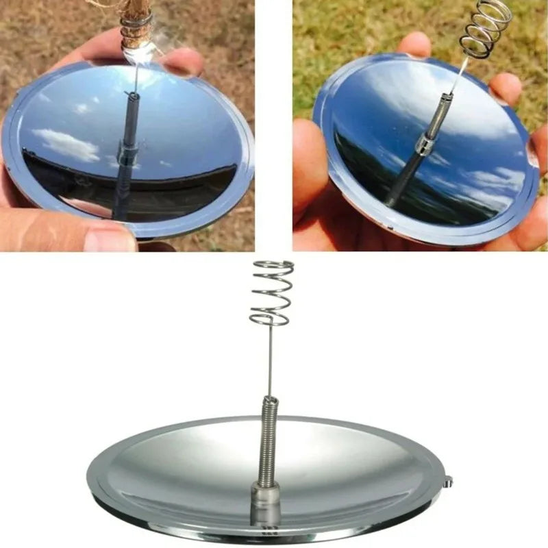 Solar Lighter Outdoor Emergency SOS Survival Fire Ignition Waterproof Windproof Emergency Travel Kits Portable Camping Hiking Wild Life Survival Tool Gear