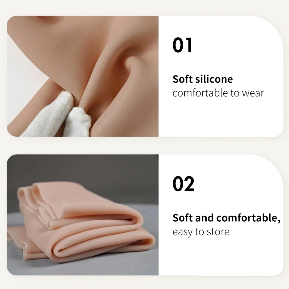 3 Colors Realistic Medical Silicone Gel /Cotton Filling Full Body Suit Silicone Breast Forms Crossdressing Drag Queen Cosplay Silicone Chest Male to Female Vagina