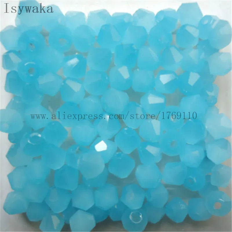 33 Colors 100 PCS Set Blue Multicolor 4mm Bicone Austria Crystal Beads Charm Glass Beads Loose Spacer Bead for DIY Jewelry Making Apparel Accessories Tools Set