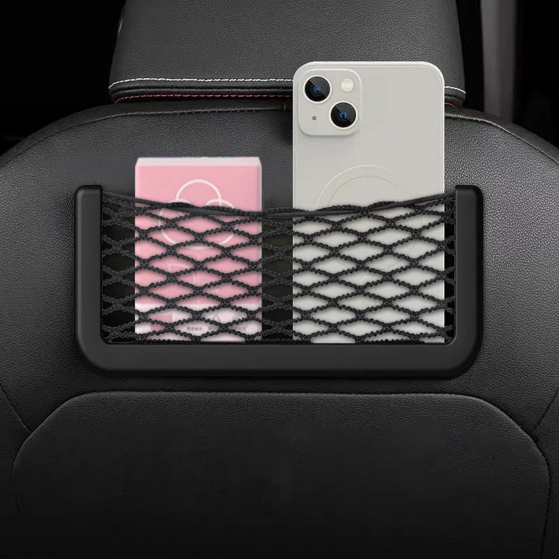 Universal Car Organizer Mesh Bag Elastic Wallet Mesh Phone Holder For Mercedes BMW Toyota Corolla Prius Yaris Rav4 CHR Aygo Hilux Raize Camry Cars Interior Accessories